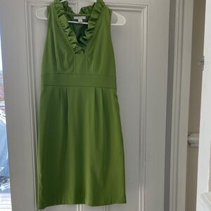 dressbarn Vibrant Green Ruffled Midi Dress